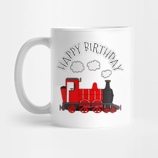 Steam Train Happy Birthday Rail Enthusiast (Red) Mug